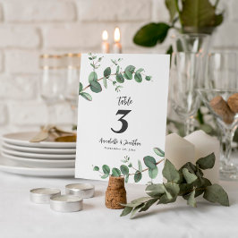 Tarjeta De Mesa Hermoso y delicado boda de follaje eucalipto