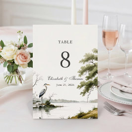 Tarjeta De Mesa Heron Toile French Country Wedding
