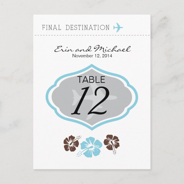 Tarjeta de mesa Hibiscus (Anverso)