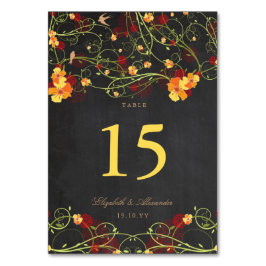 Tarjeta De Mesa Hibiscus Amarillo Traga Boda Floral de cartón