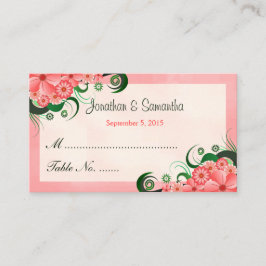 Tarjeta De Mesa Hibiscus Floral Boda rosa Mesa para colocar tarjet
