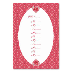 Tarjeta De Mesa Hibiscus & lace RED
