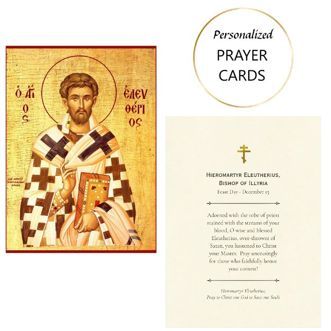 Tarjeta De Mesa Hieromartyr St. Eleutherius Orthodox Prayer Card (Subido por el creador)