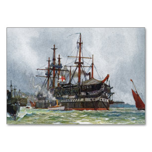 Tarjeta De Mesa HMS Implacable un barco de tercera clase de 74 cañ
