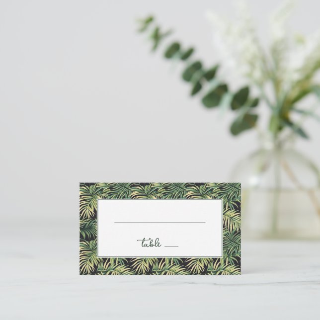 Tarjeta De Mesa Hoja de Palma Verde Tropical (Anverso de pie)