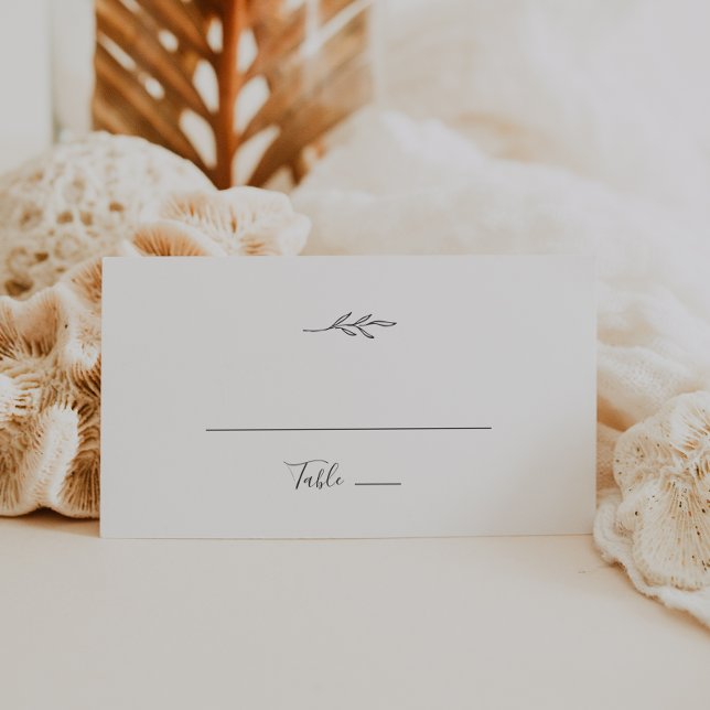 Tarjeta De Mesa Hoja mínima | Boda gris oscuro (Subido por el creador)