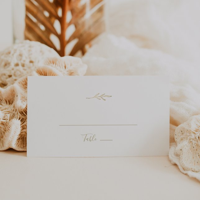 Tarjeta De Mesa Hoja mínima | Boda plano de oro (Subido por el creador)