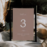 Tarjeta De Mesa Hoja mínima | Número de tabla de Boda neutro<br><div class="desc">Este número mínimo de tabla boda neutro de hoja es perfecto para un boda boho. El diseño presenta una sencilla silueta de hojas de vegetación en un tono natural de tierra con un estilo bohemio desierto minimalista. La tarjeta se imprime en la parte delantera y trasera (doble cara). Los elementos...</div>