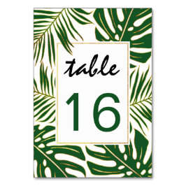 Tarjeta De Mesa Hoja tropical boda boda número de tabla