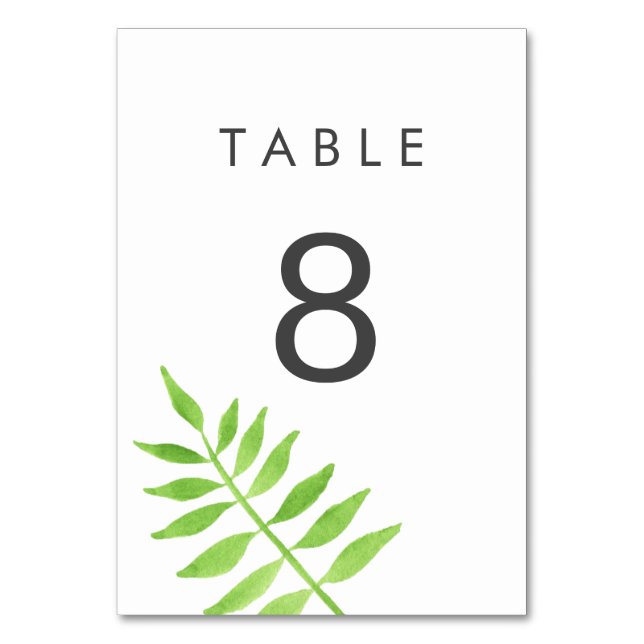 Tarjeta De Mesa Hojas de acuarela (Anverso)