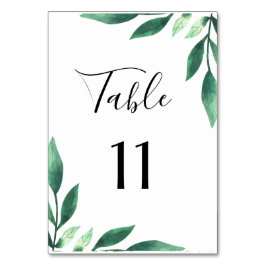 Tarjeta De Mesa Hojas de oliva y Boda geométrico de oro
