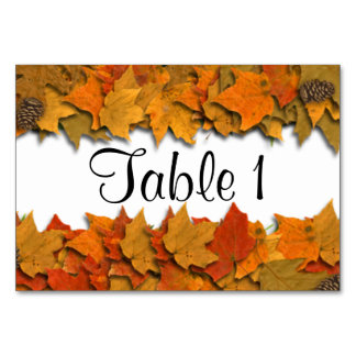 Tarjeta De Mesa Hojas de otoño