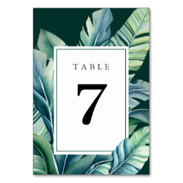 Tarjeta De Mesa Hojas silvestres y tropicales Foliage exótico Verd
