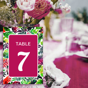 Tarjeta De Mesa Hojas tropicales coloridas máximas boda