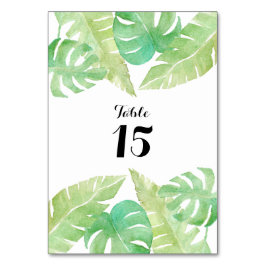 Tarjeta De Mesa Hojas tropicales en acuarela