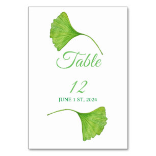 Tarjeta De Mesa Hojas verdes de Ginko Thunder_Cove