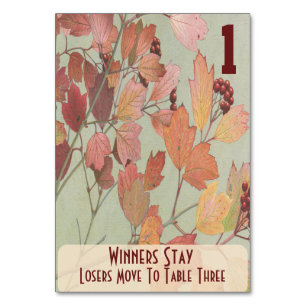 Tarjeta De Mesa Hojas y bayas Bunco #1