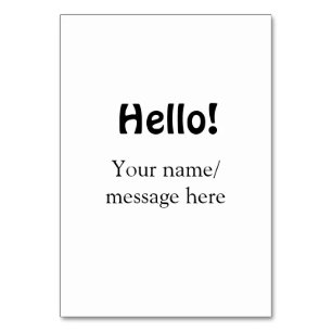 Tarjeta De Mesa Hola agregar mensaje de nombre simple mínimo tem d