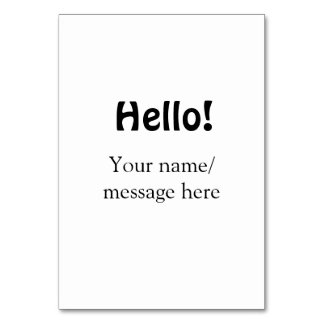 Tarjeta De Mesa Hola agregar mensaje de nombre simple mínimo tem d