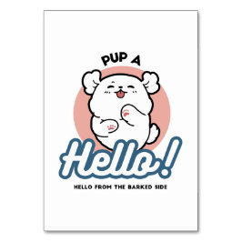 Tarjeta De Mesa ¡Hola! - Diseño feliz de Personalizados de perros 