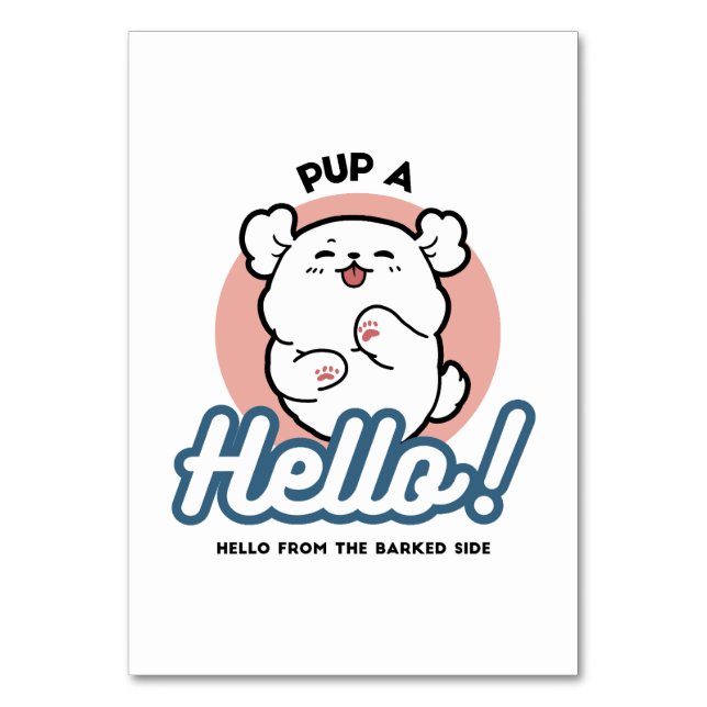 Tarjeta De Mesa ¡Hola! - Diseño feliz de Personalizados de perros  (Anverso)