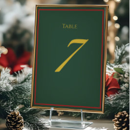 Tarjeta De Mesa Holiday Luxe Christmas Table Number Card