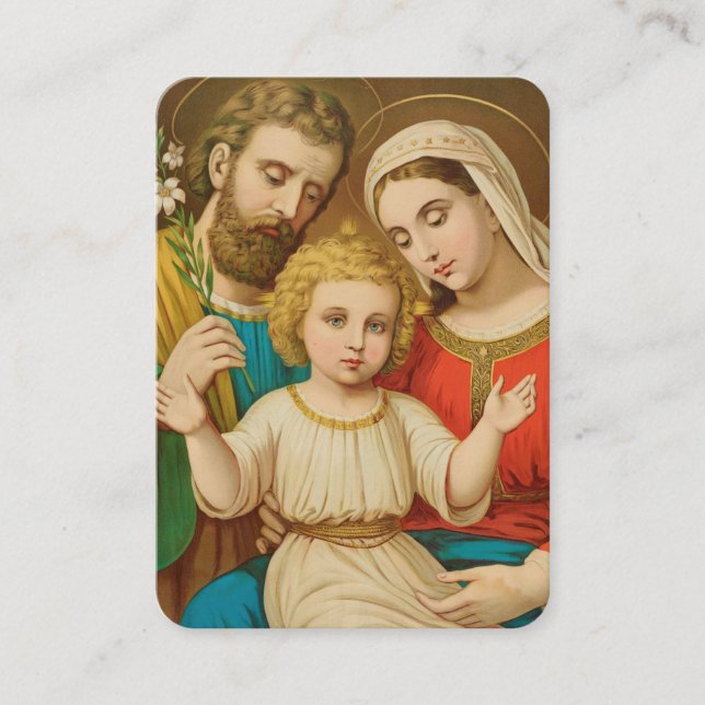 Tarjeta De Mesa Holy Family Prayer Card with Family Blessing (Anverso)