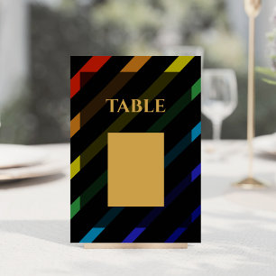 Tarjeta De Mesa Hombres homosexuales boda elegante arcoíris