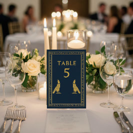 Tarjeta De Mesa Horus egipcio y jeroglíficos – Editable