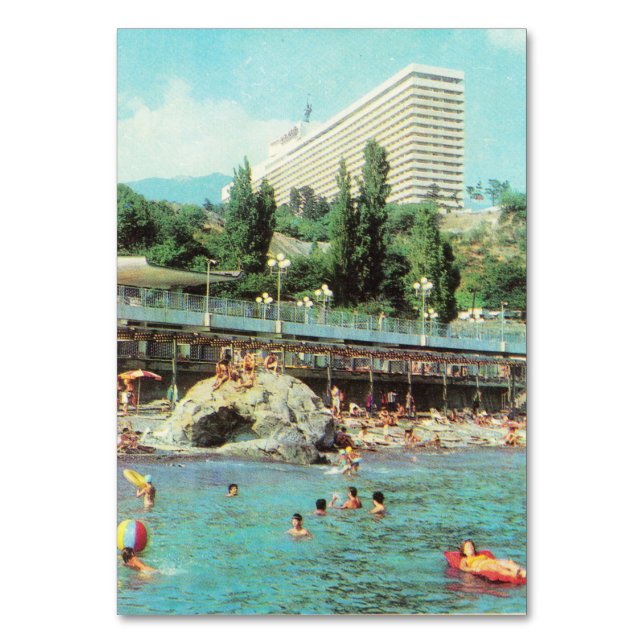 Tarjeta De Mesa Hotel Yalta de postal soviético (1979) (Anverso)