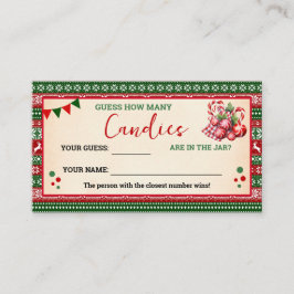 Tarjeta De Mesa How Many Candies Game Ugly Sweater Card