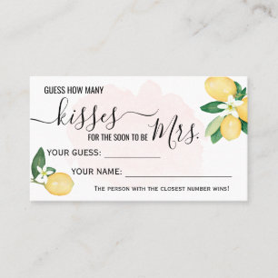 Tarjeta De Mesa How Many Kisses for the Soon to be Mrs Game card