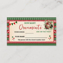 Tarjeta De Mesa How Many Ornaments Game Ugly Sweater Card