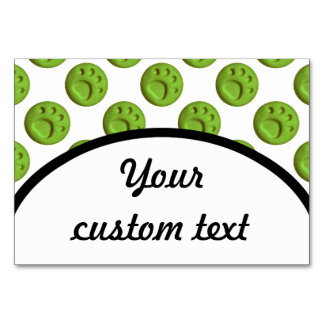 Tarjeta De Mesa Huellas de garras de perro - Verde