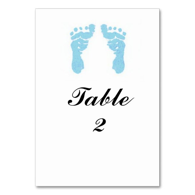 Tarjeta De Mesa "Huellas de niño bebé" (Anverso)