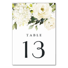 Tarjeta De Mesa Hydrangea Elegante Rosa de Oro Blanco Boda Floral