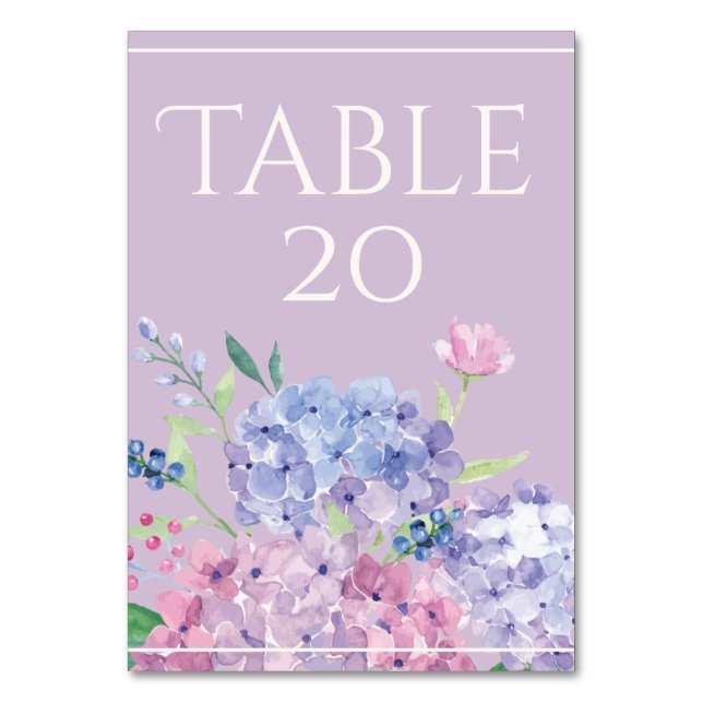 Tarjeta De Mesa Hydrangeas Pastel - Pestaña vertical de 3,5" x 5" (Anverso)
