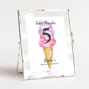 Tarjeta De Mesa Ice Cream Bridal Shower