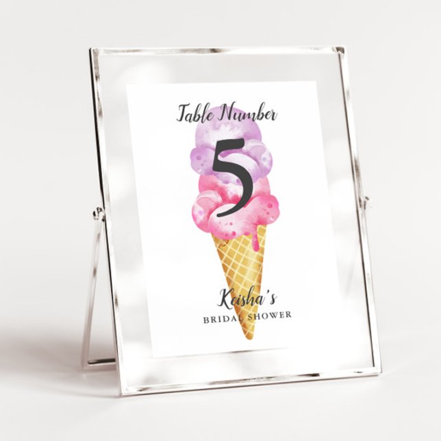 Tarjeta De Mesa Ice Cream Bridal Shower (Subido por el creador)