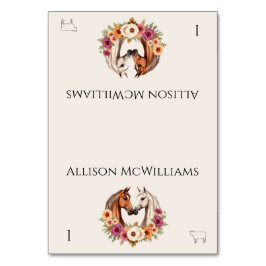 Tarjeta De Mesa Icono de carne de caballos del oeste del país