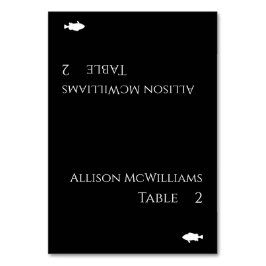 Tarjeta De Mesa Ícono de pez negro y blanco-moderno-