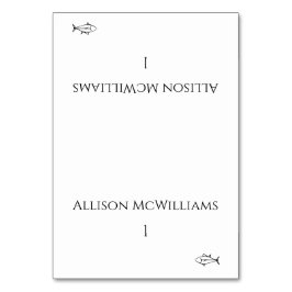 Tarjeta De Mesa Ícono de pez negro y blanco-moderno-