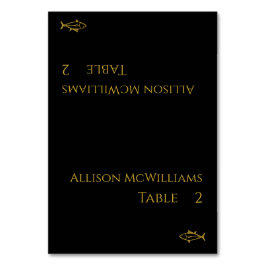 Tarjeta De Mesa Ícono de pez negro y dorado-moderno-