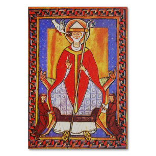 Tarjeta De Mesa Icono medieval de San Gregorio Magno
