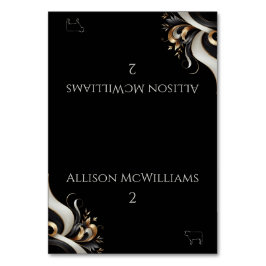 Tarjeta De Mesa Ícono moderno elegante de carne de oro y negro