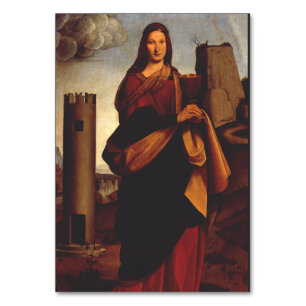Tarjeta De Mesa Icono sagrado de Santa Bárbara Arte Gráfico