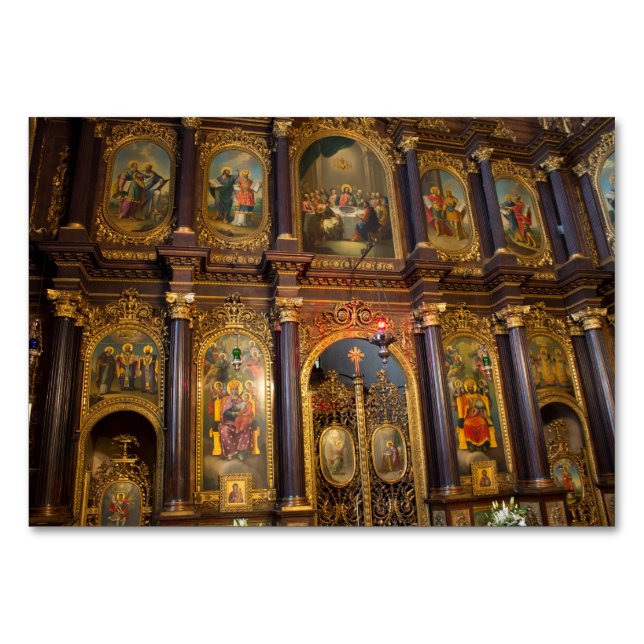 Tarjeta De Mesa Iglesia Ortodoxa Griega de la Santísima Trinidad (Anverso)