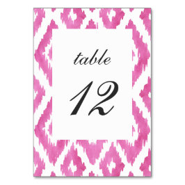 Tarjeta De Mesa Ikat rosa caliente