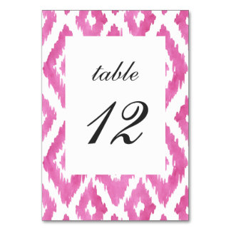 Tarjeta De Mesa Ikat rosa caliente