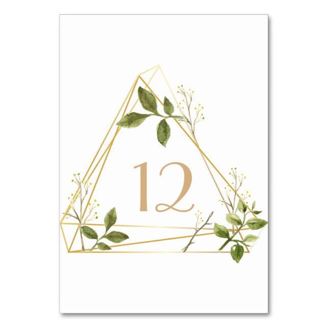 Tarjeta De Mesa ilustracion acuático botánico de terrario dorado (Anverso)